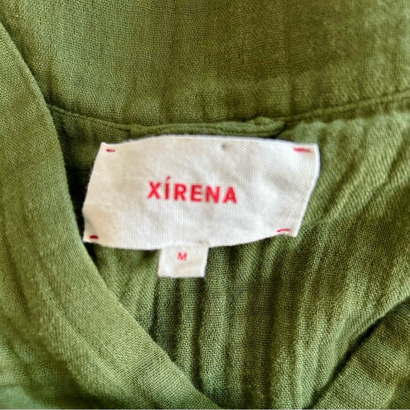 Xirena Avril Dress Size Medium Green 100% Cotton Gauze Midi Length Short Sleeve - Picture 8 of 9